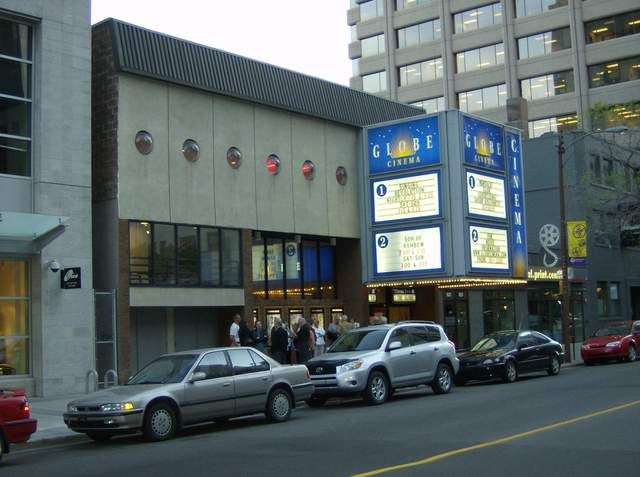 <i>Globe movie theater, Calgary, AB. Photographer: odeon (http://cinematreasures.org)</i><br>In urban centers, the situation is much more nuanced: the marketis shared by small independent theaters and megaplex chains.
